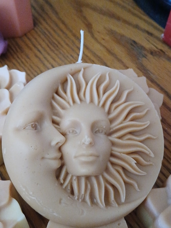 Other - Sun & Moon Sculpted Decorative Candle - Cream